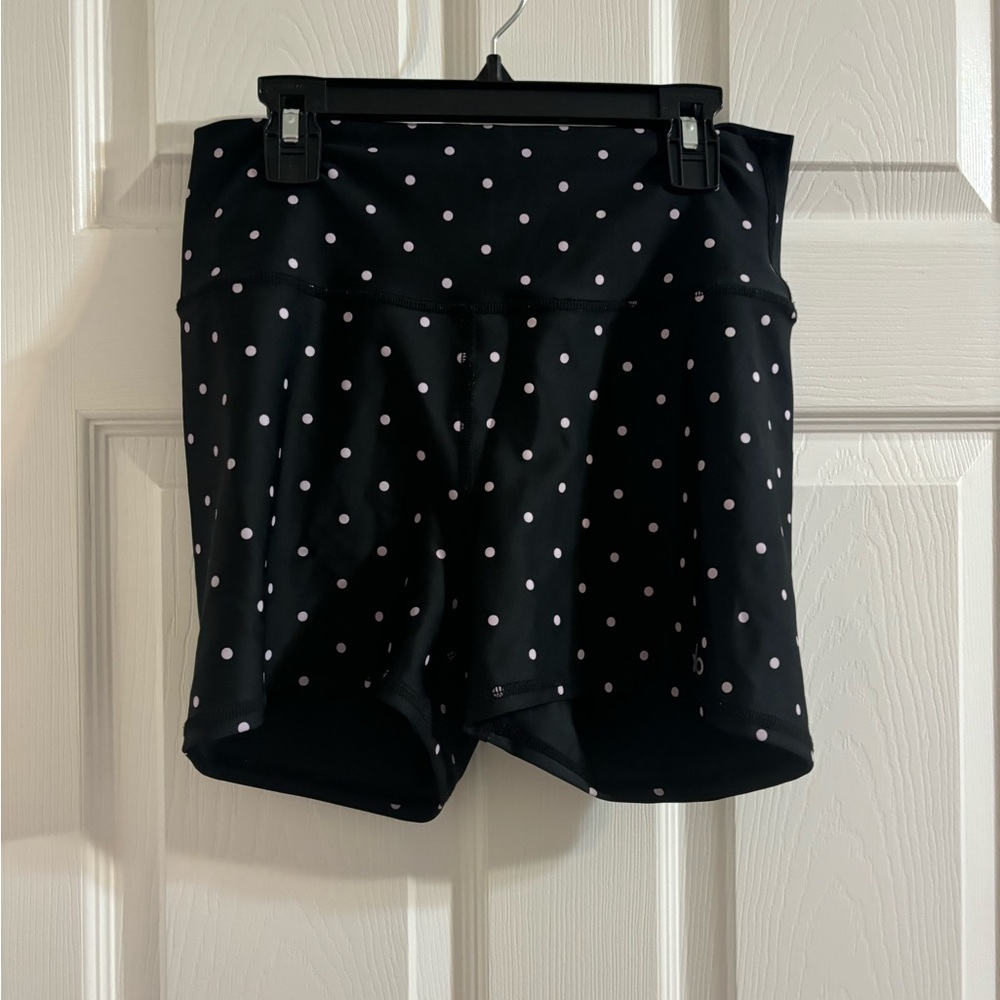 Black Polka Dot Alo Biker Shorts